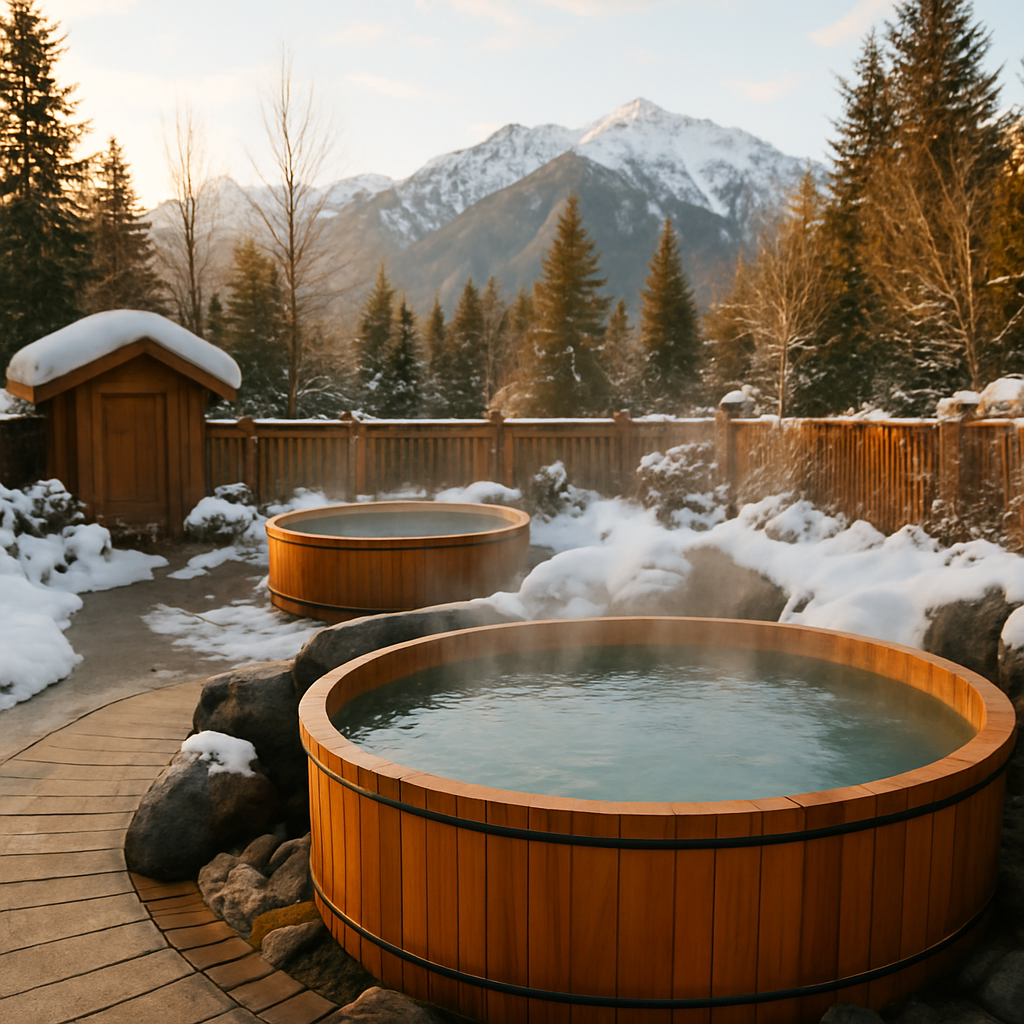 Soak at Scandinave Spa in the snow — Whistler, Canada
