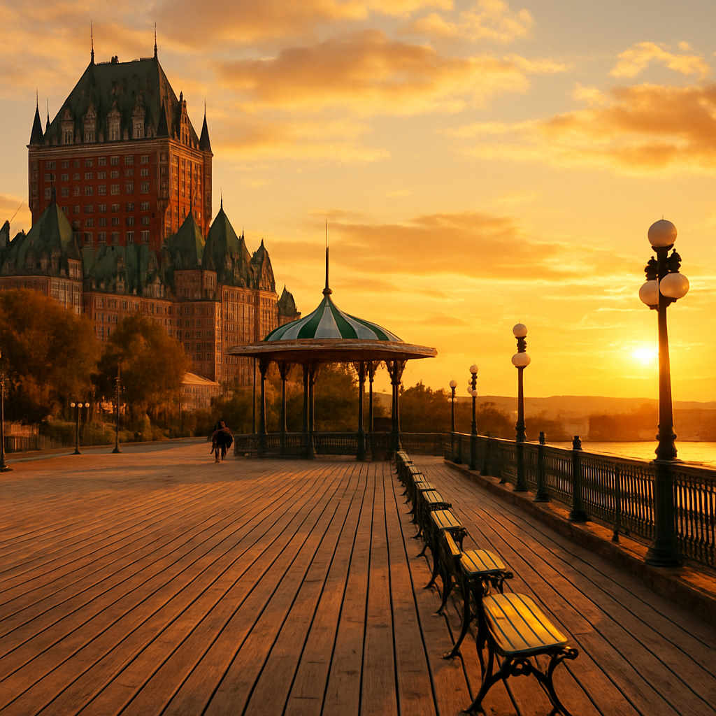 Terrasse Dufferin at Dusk — Quebec City, Canada