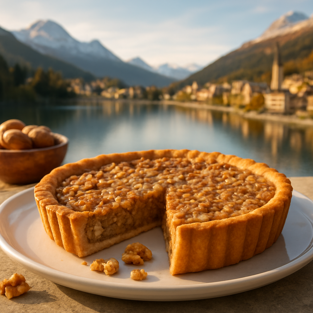 Engadiner Nusstorte at Hanselmann — St. Moritz, Switzerland
