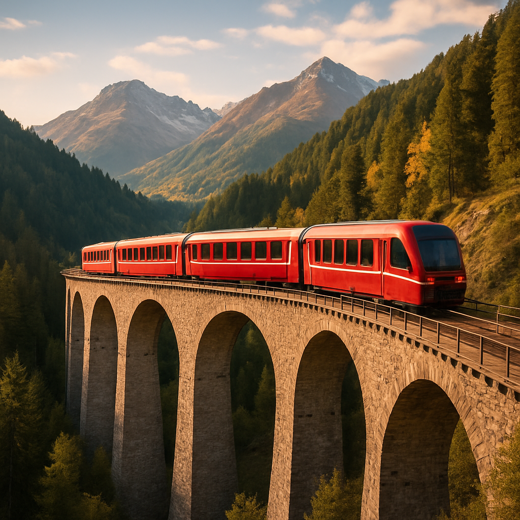 The Bernina Express to Poschiavo — St. Moritz, Switzerland