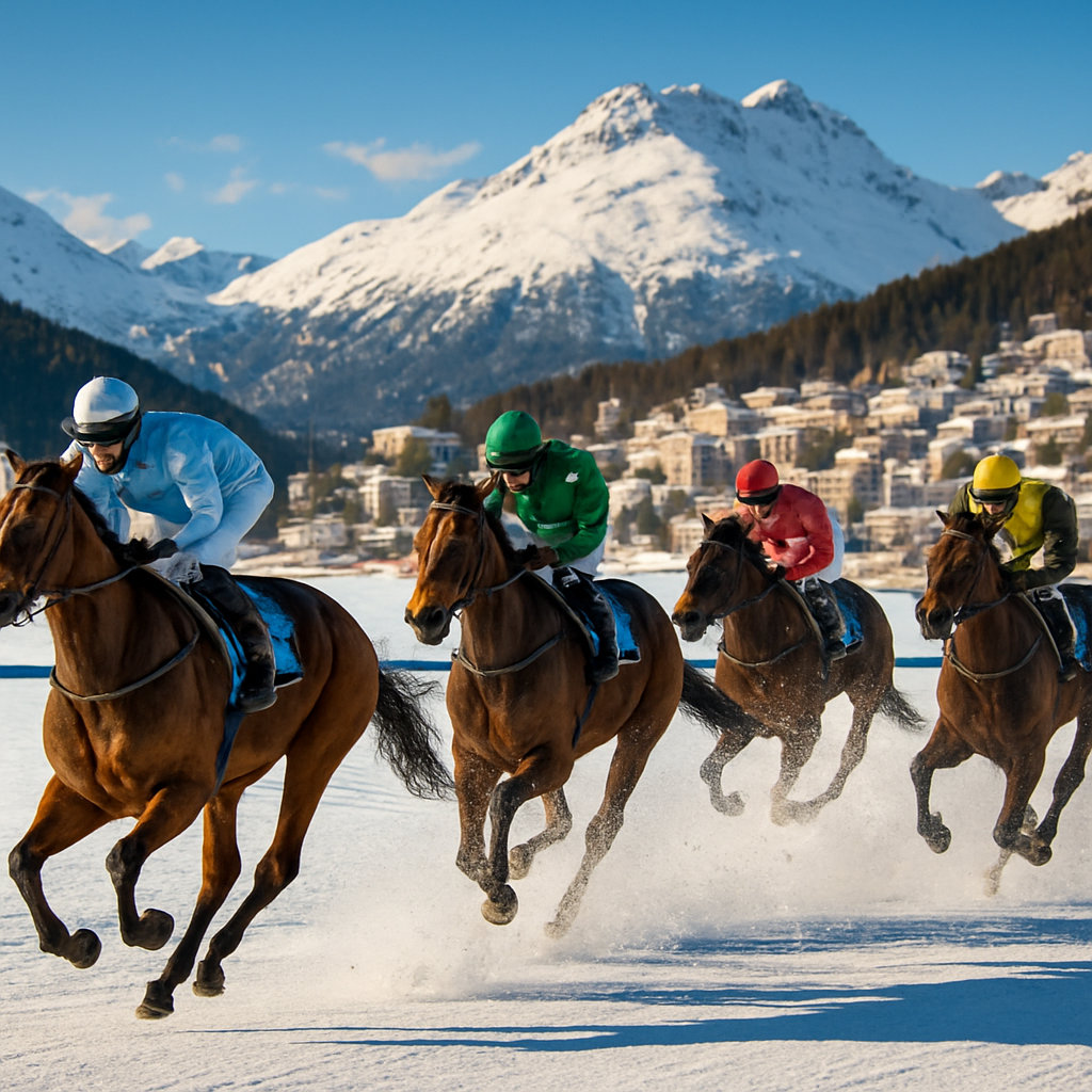 White Turf Horse Racing on the Frozen Lake — St. Moritz, Switzerland