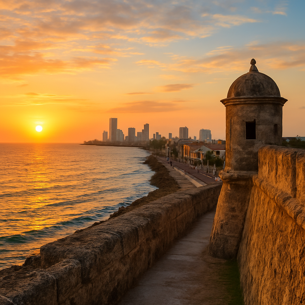Sunset from Las Murallas — Cartagena, Colombia