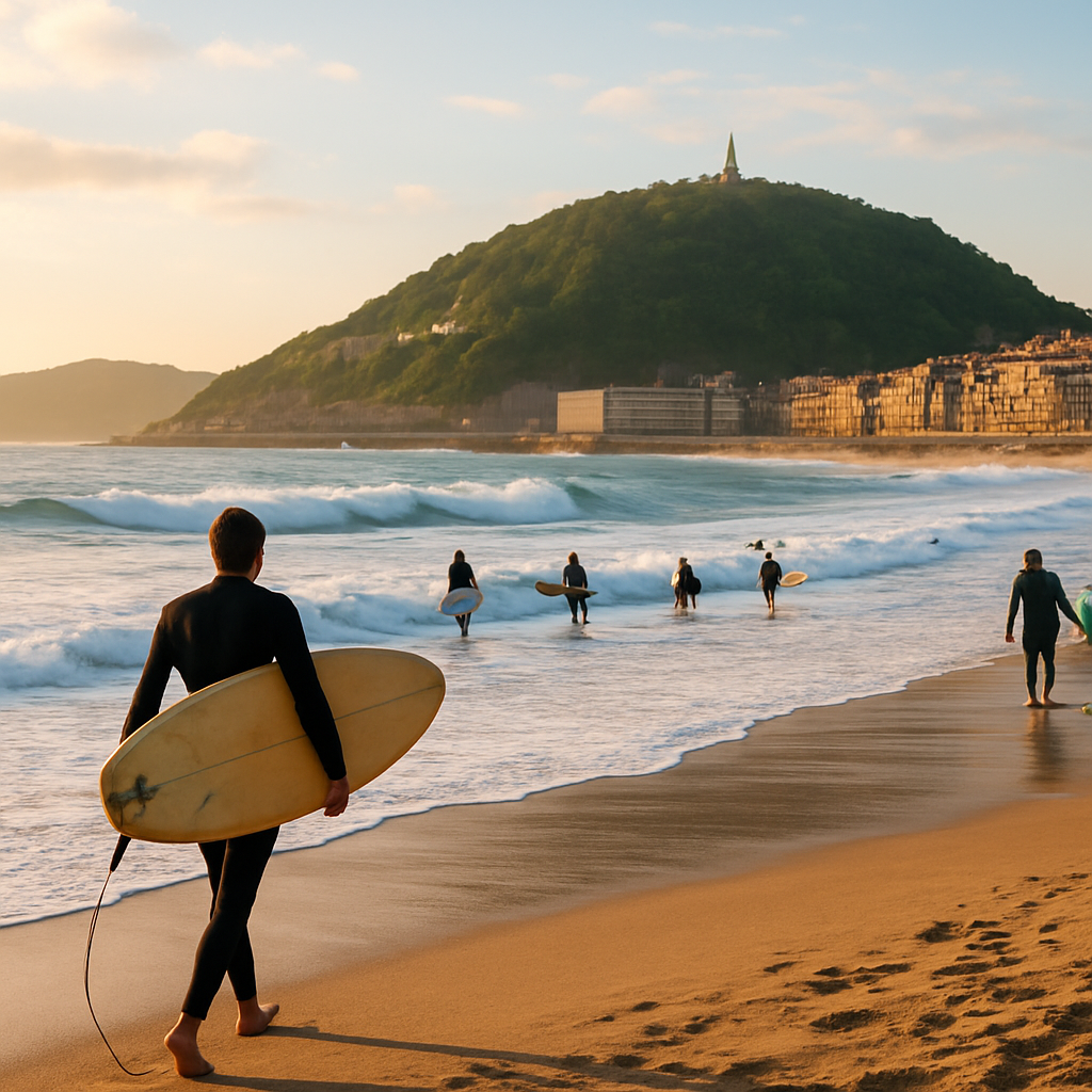 A Morning at Zurriola Beach in Gros — Donostia / San Sebastián, Spain