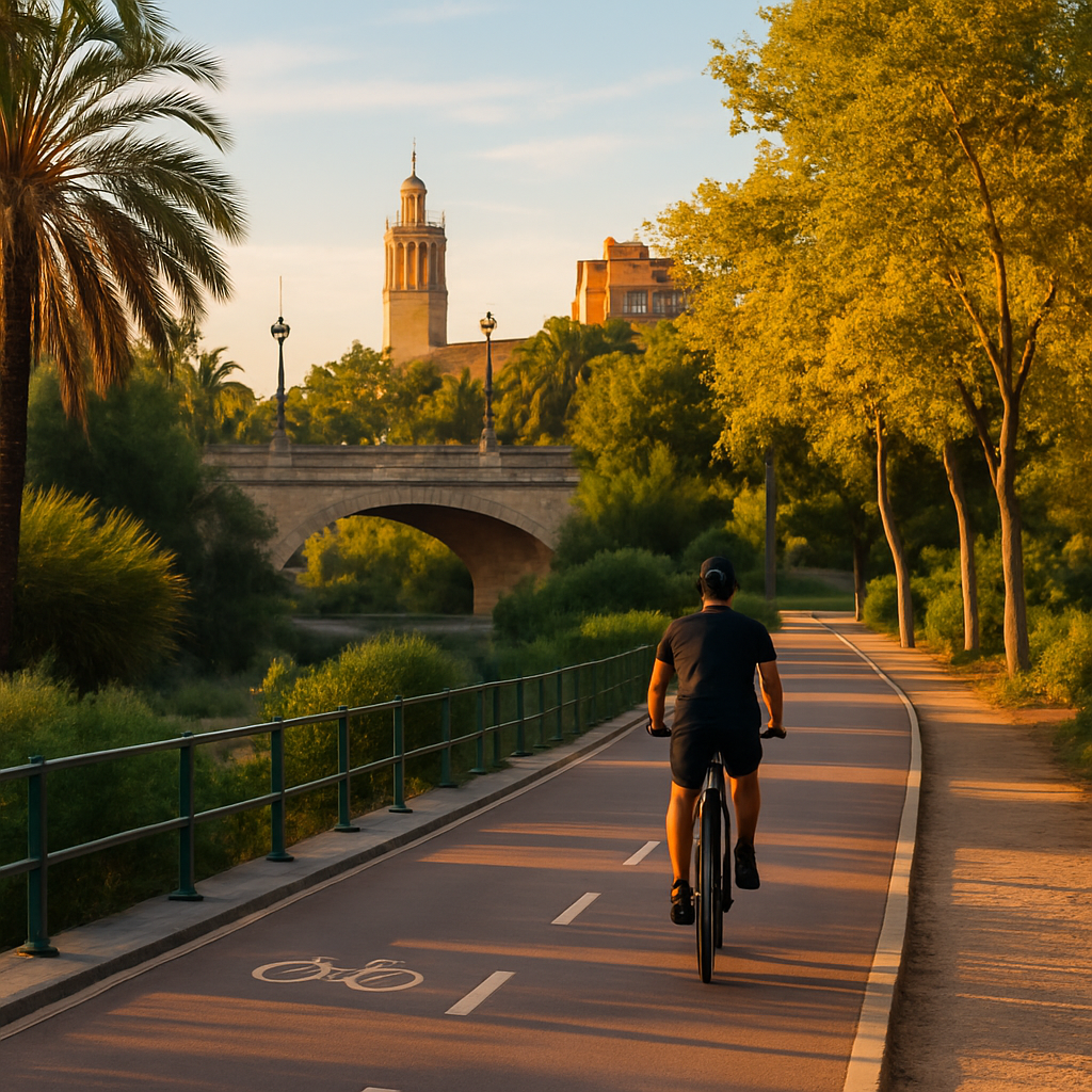 Bike the Turia Gardens, Old Town to Calatrava — Valencia, Spain