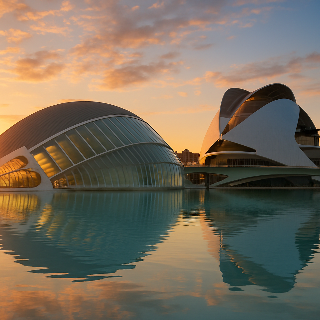 Walk Calatrava's White Bones at Golden Hour — Valencia, Spain