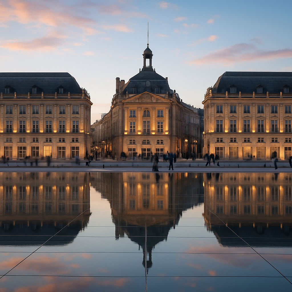 Miroir d'eau at Dusk — Bordeaux, France