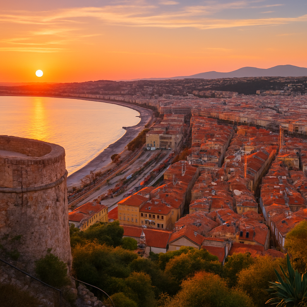 Sunset from Colline du Château — Nice, France