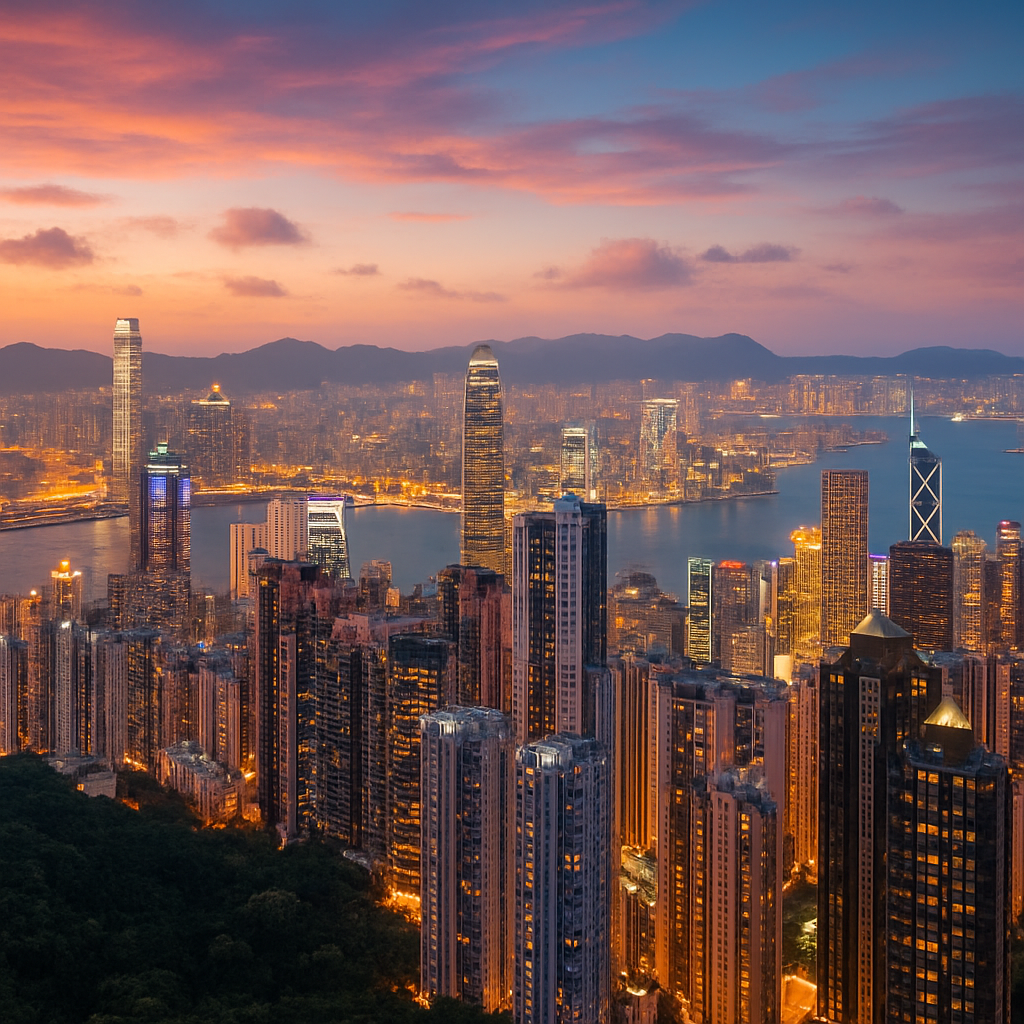 Victoria Peak by Tram at Dusk — Hong Kong, Hong Kong