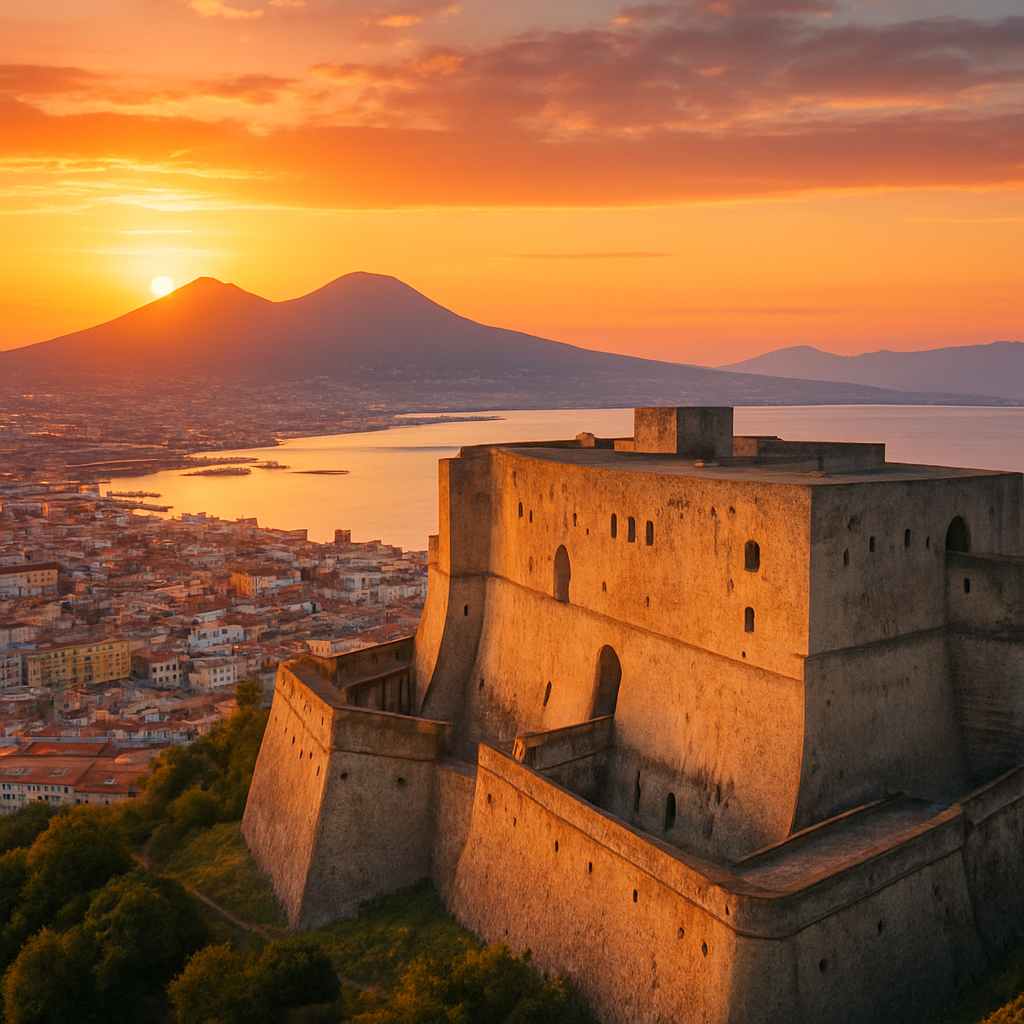 Sunset from Castel Sant'Elmo — Naples, Italy