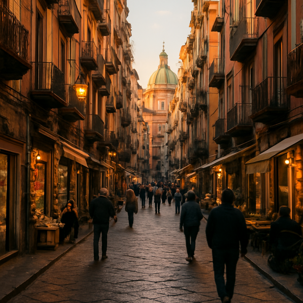 Walk Spaccanapoli at Golden Hour — Naples, Italy