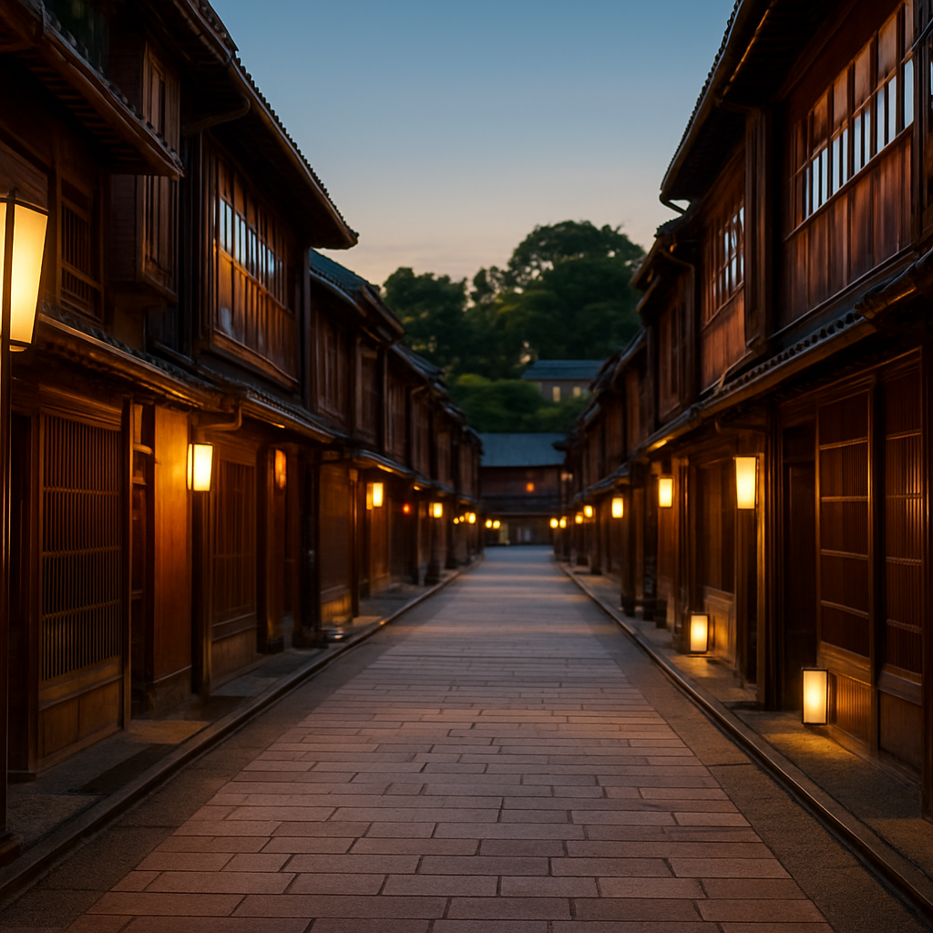 Higashi Chaya and Kazuemachi at Dusk — Kanazawa, Japan