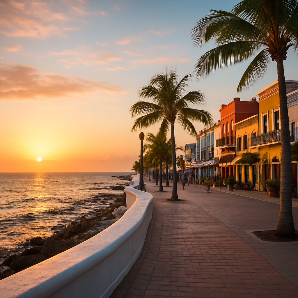 Walk the Malecón at Sunset — Cozumel, Mexico