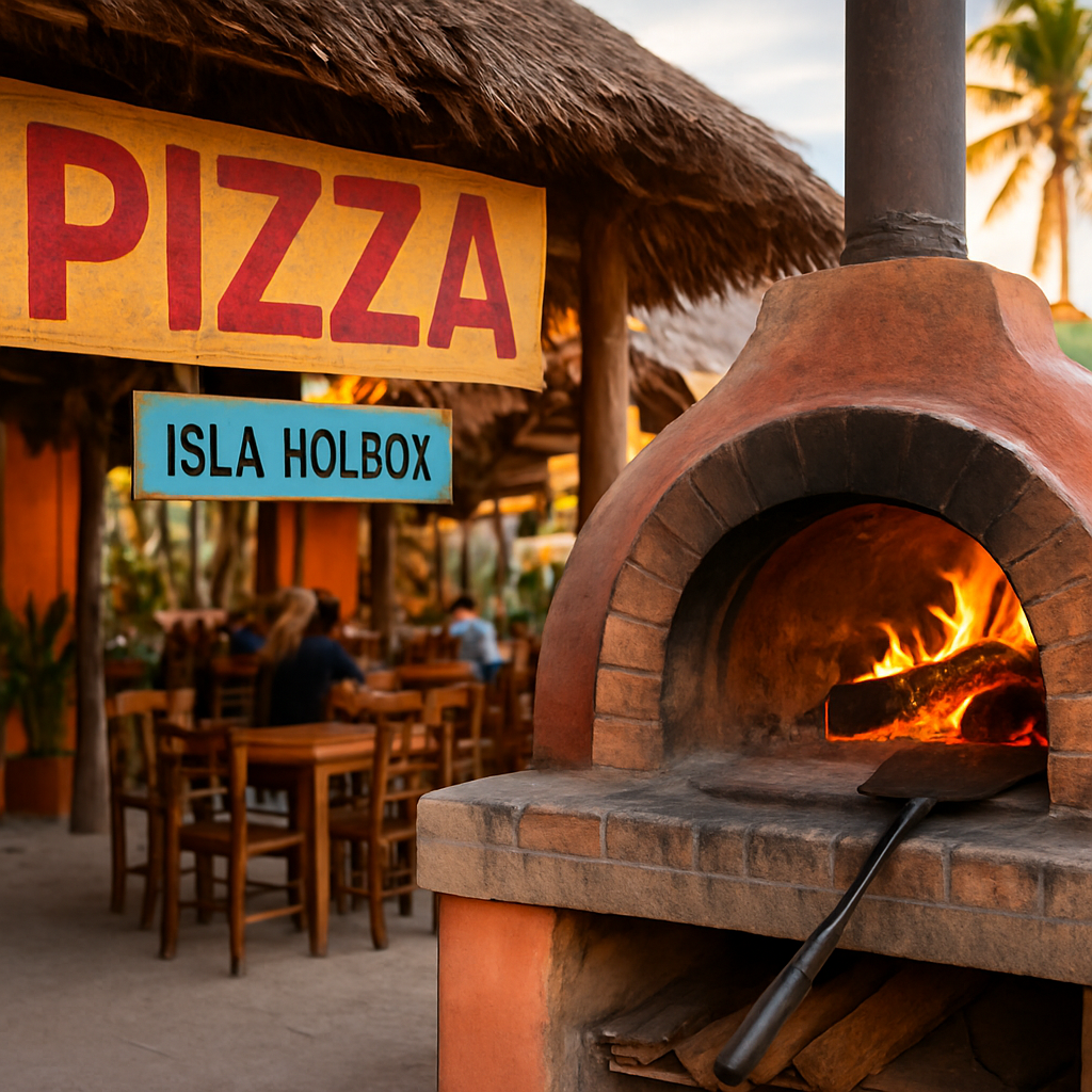 Lobster Pizza at Edelyn — Isla Holbox, Mexico