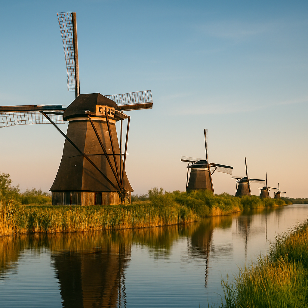 The Kinderdijk Windmills by Waterbus — Rotterdam, Netherlands
