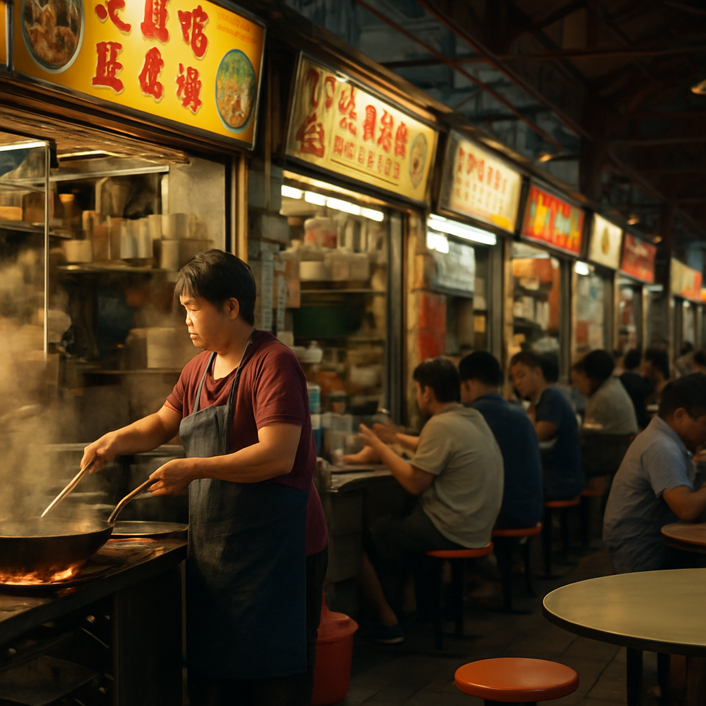 A Hawker Centre Dinner at Amoy Street — Singapore, Singapore