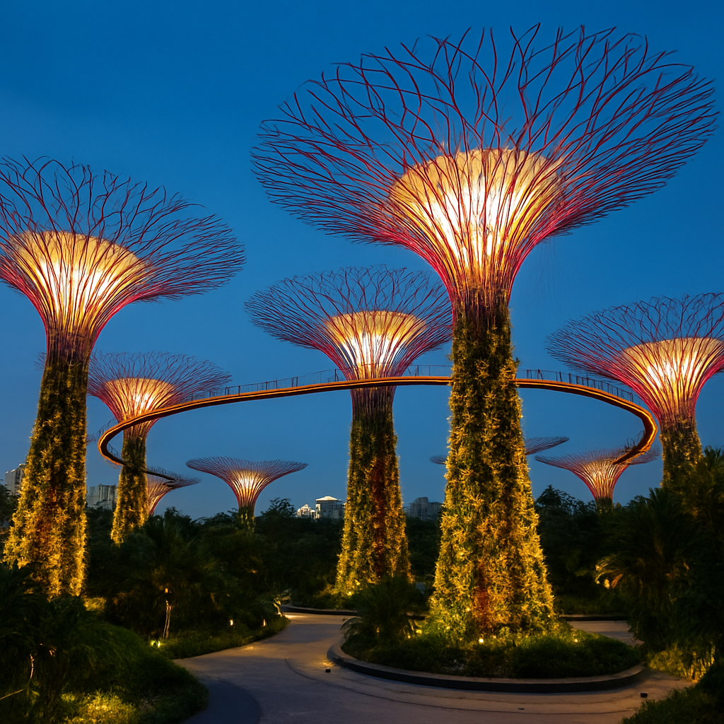 Gardens by the Bay — Supertree Grove at Dusk — Singapore, Singapore