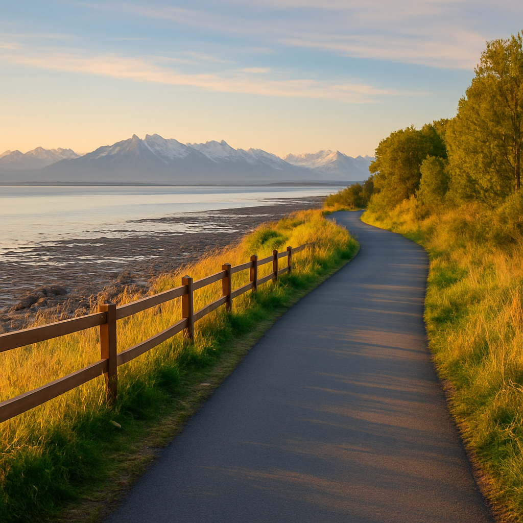 Midnight Sun on the Coastal Trail — Anchorage, United States