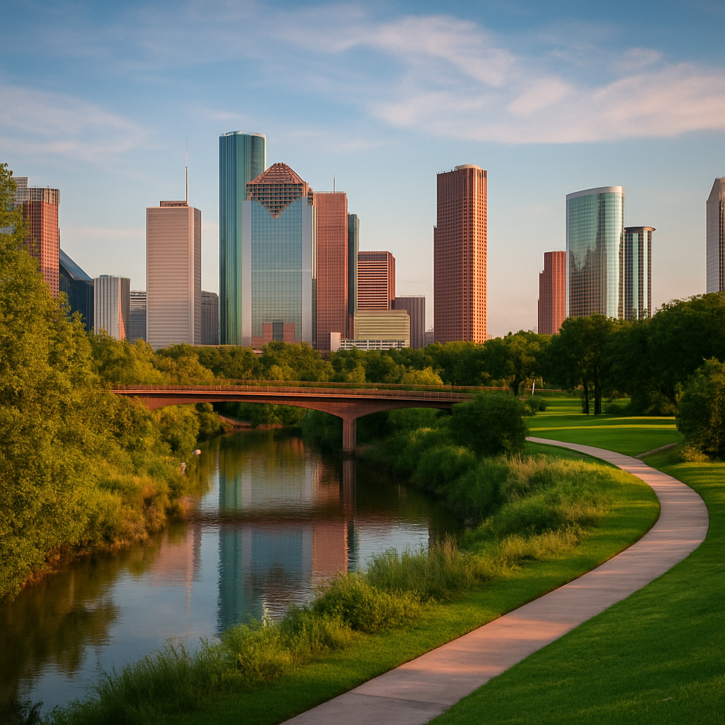 Buffalo Bayou Park at Golden Hour — Houston, United States