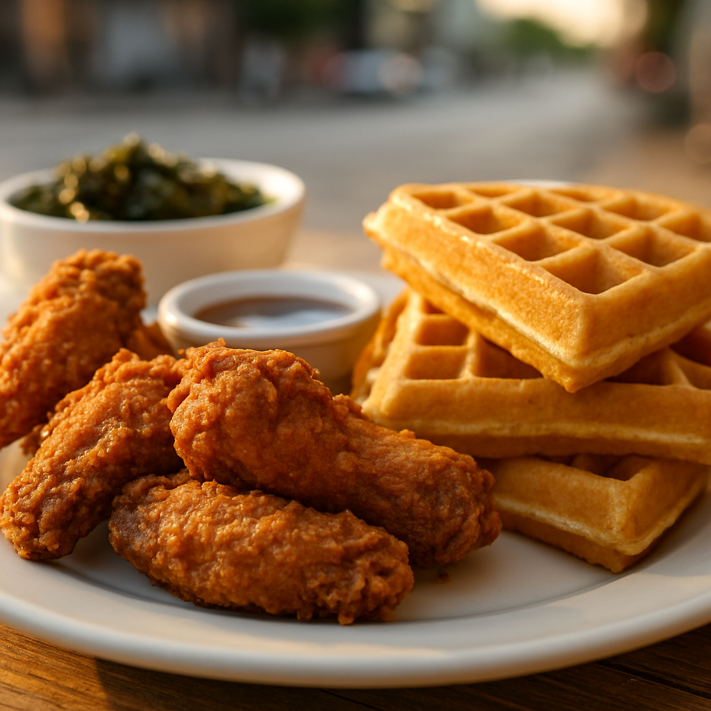 Wings and Waffles at The Breakfast Klub — Houston, United States