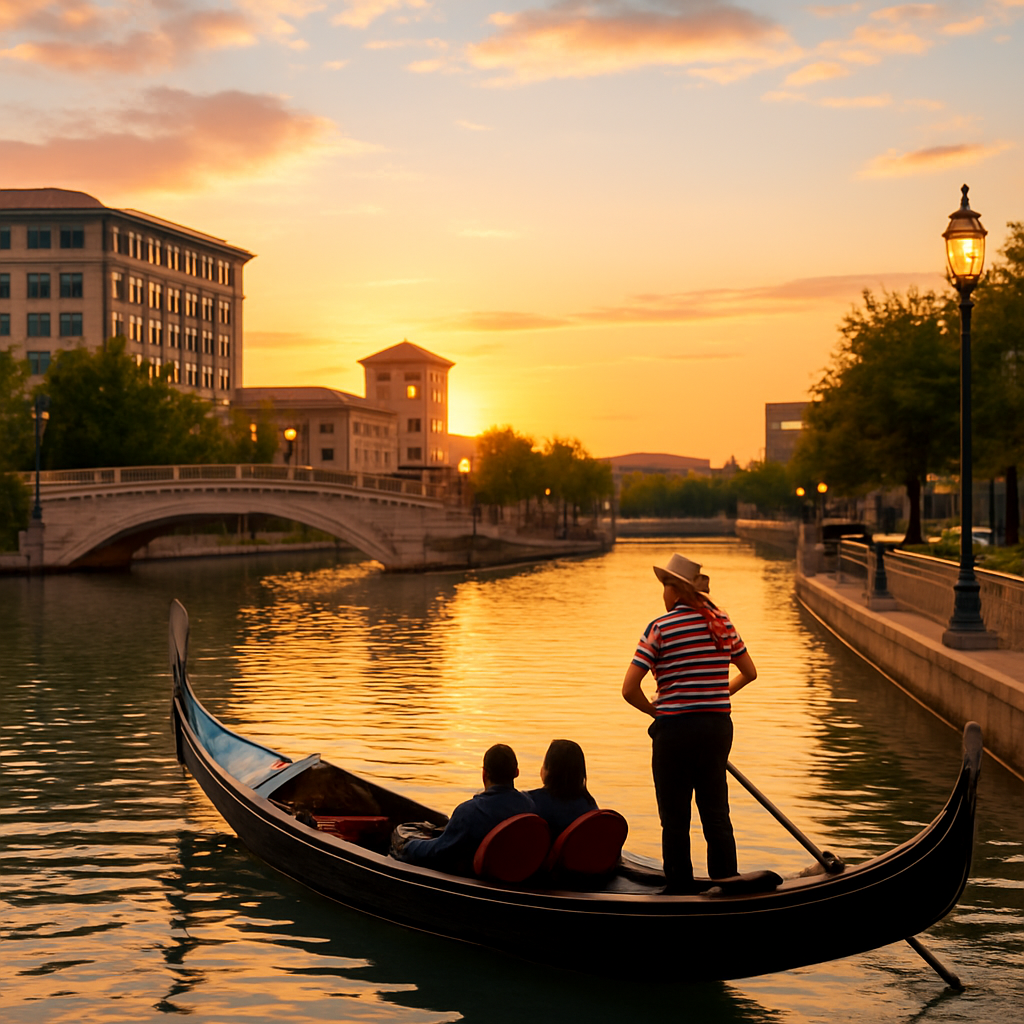 Gondola at Sunset on the Mandalay Canal — Irving, United States
