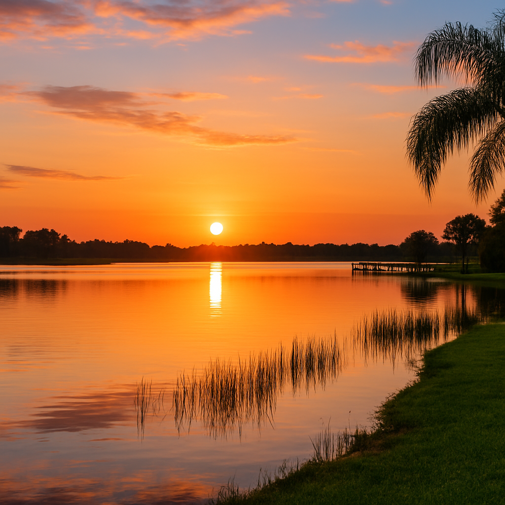 Sunset at Kissimmee Lakefront Park — Kissimmee, United States