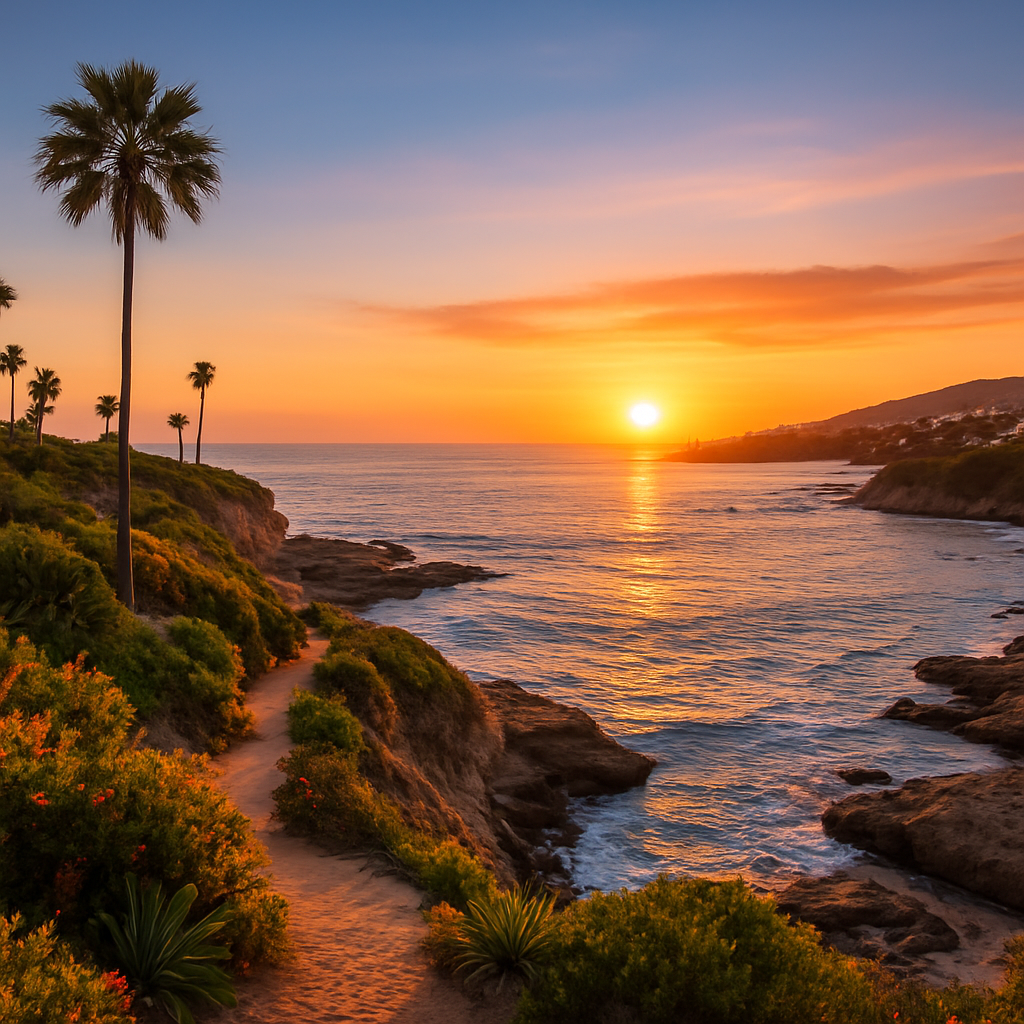 The Heisler Park Bluff Walk at Golden Hour — Laguna Beach, United States