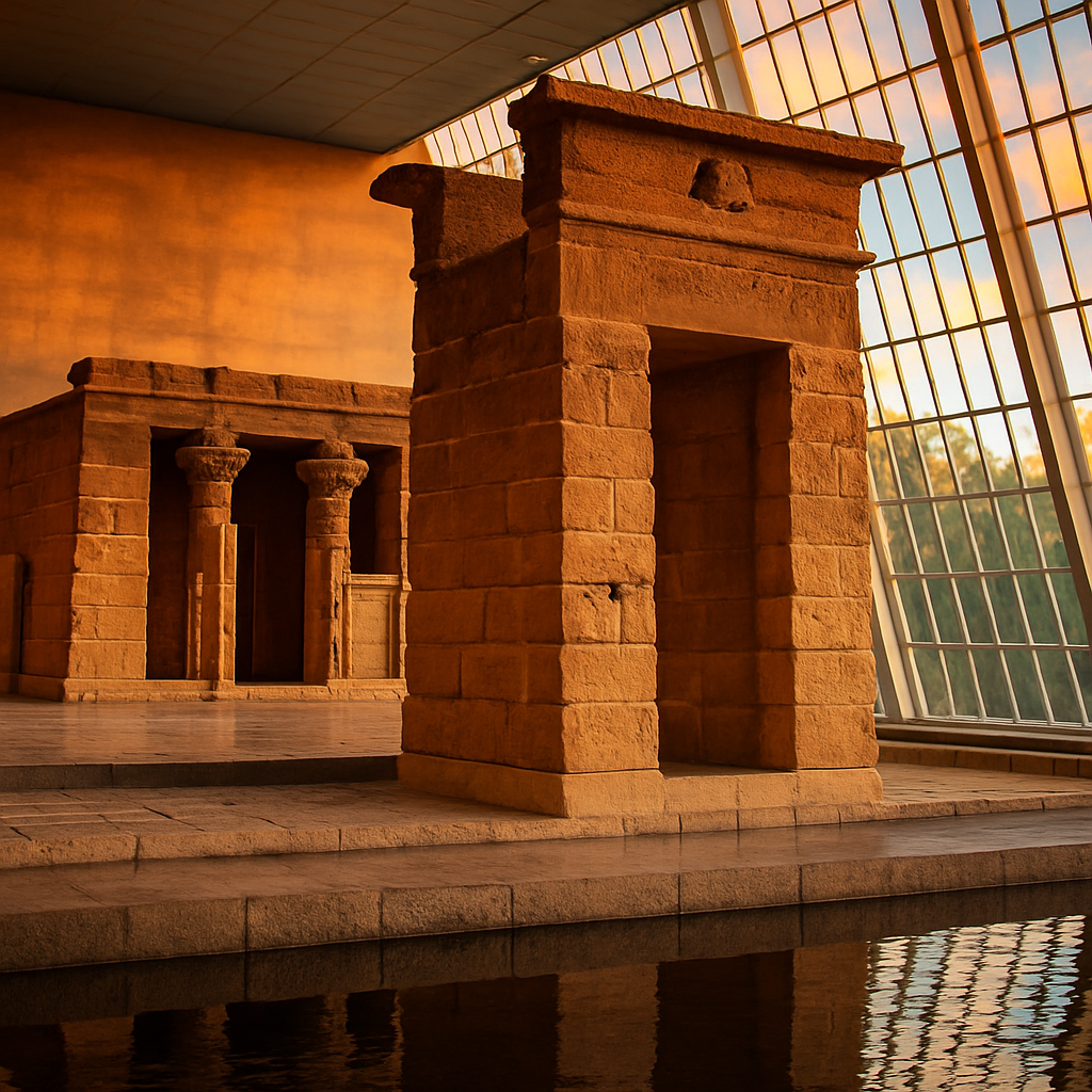 The Met — and the Temple of Dendur at Sunset — New York, United States