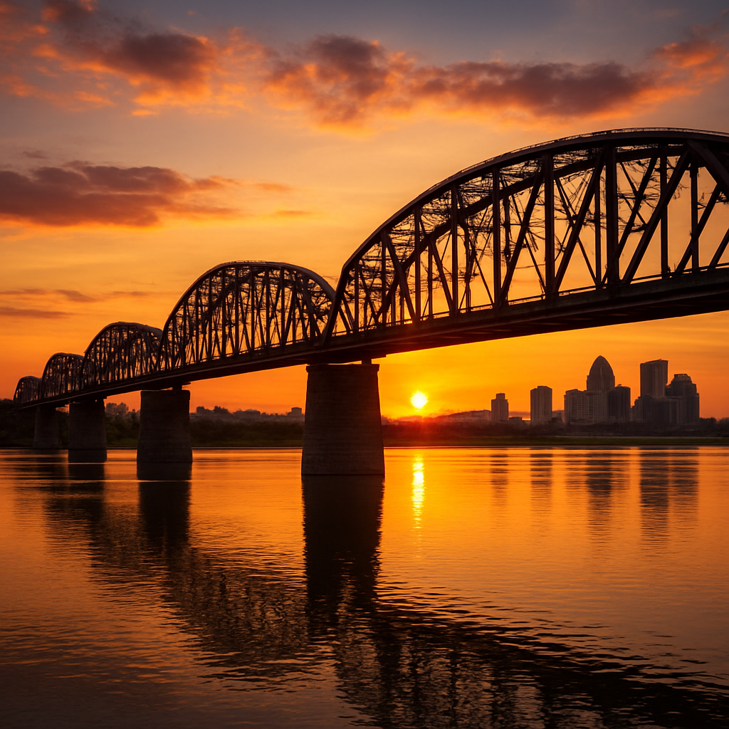Walk the Big Four Bridge at Sunset — Louisville, United States