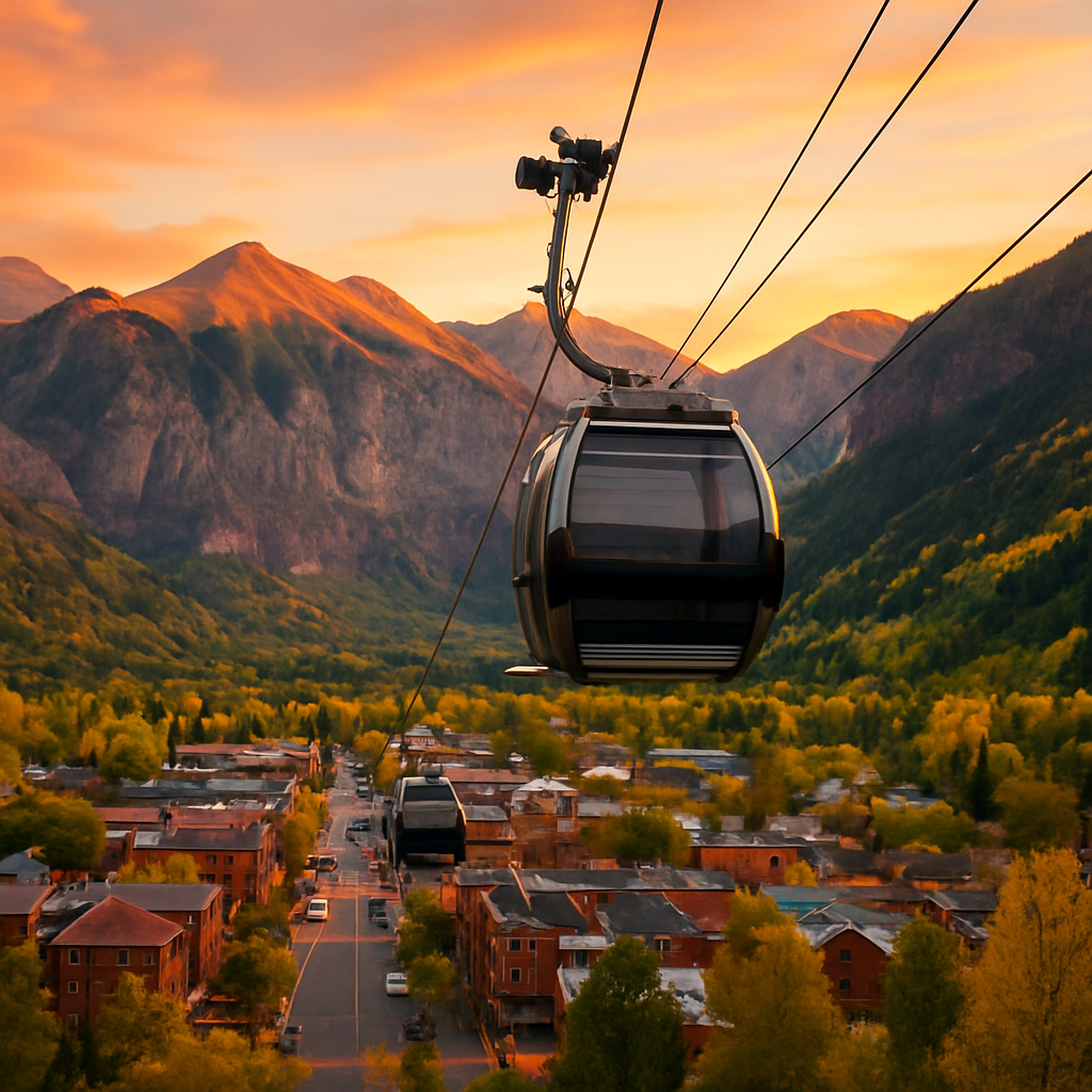 The Free Gondola at Golden Hour — Telluride, United States