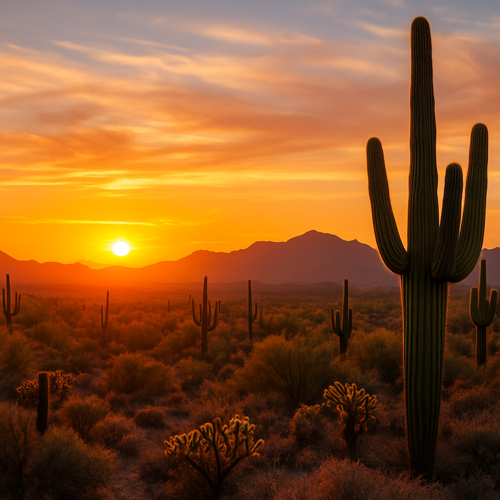Sunset in Saguaro National Park — Tucson, United States