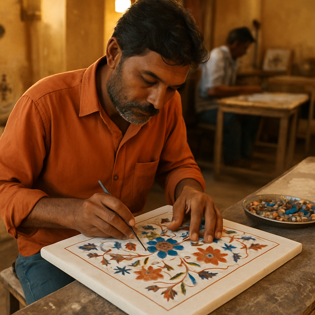 Pietra Dura Workshops at Shilpgram — Agra, India