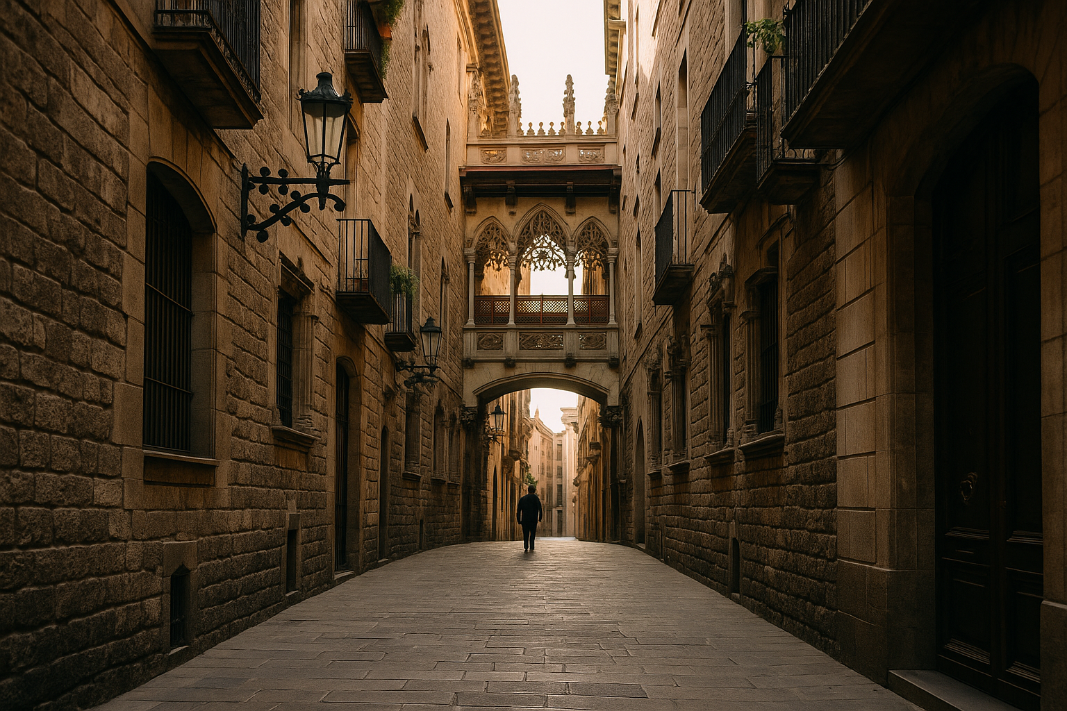 Gothic Quarter After Dark — Barcelona, Spain