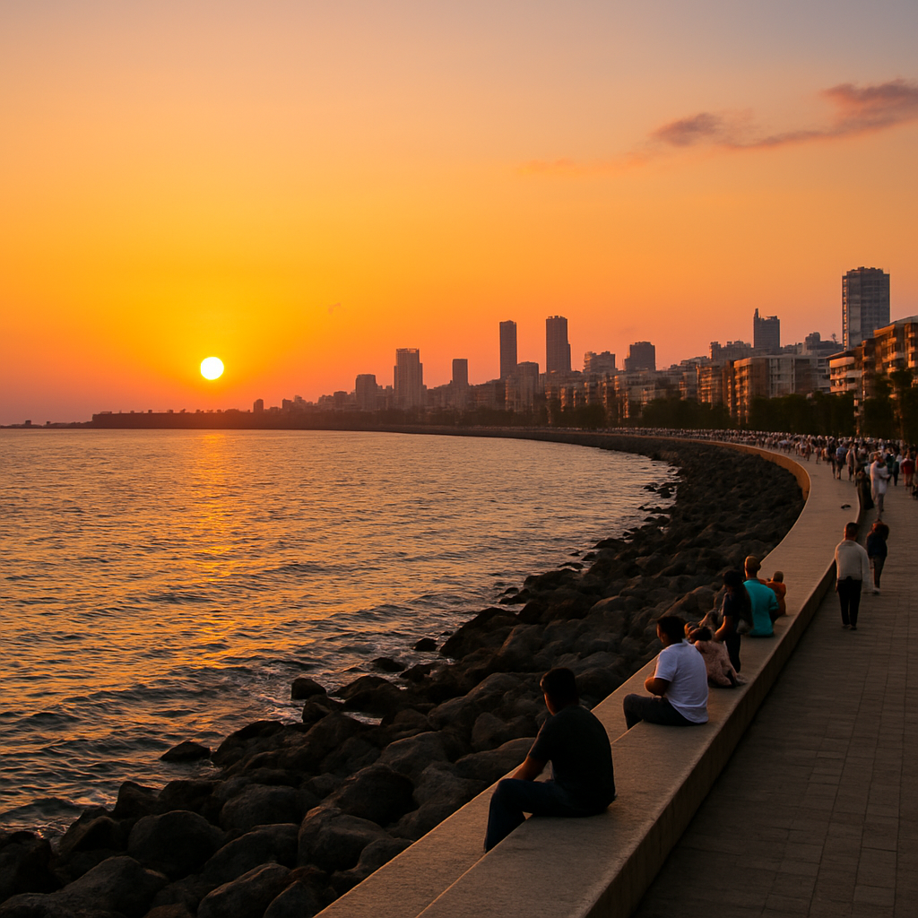 Marine Drive at Sunset — Mumbai, India