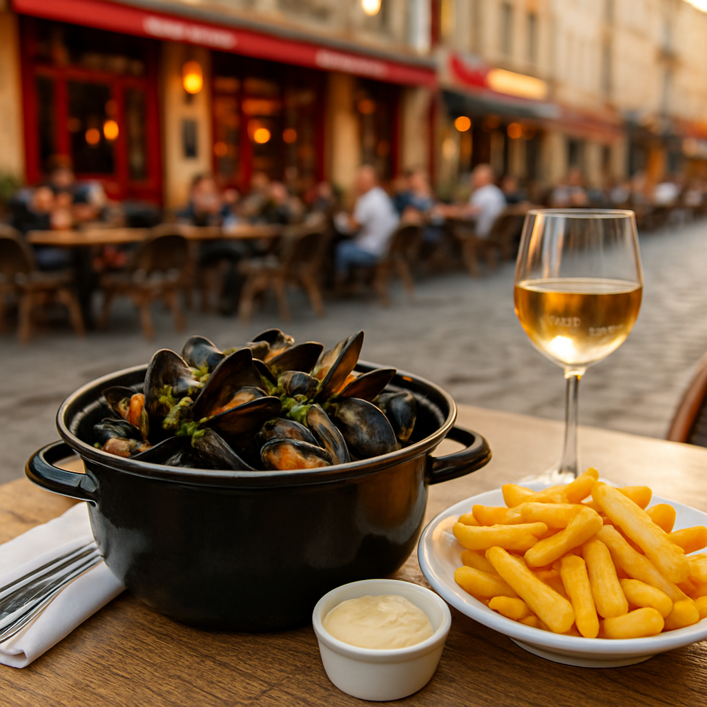 Moules-Frites at Place Sainte-Catherine — Brussels, Belgium