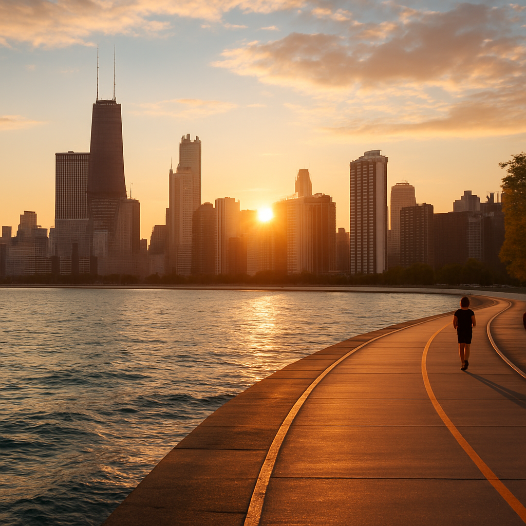 Lakefront Trail at Dawn — Chicago, United States