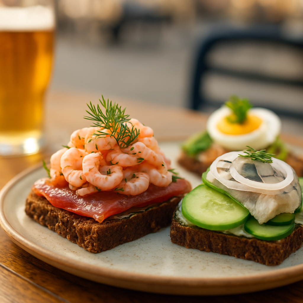 Smørrebrød at a Canal-Side Café — Copenhagen, Denmark