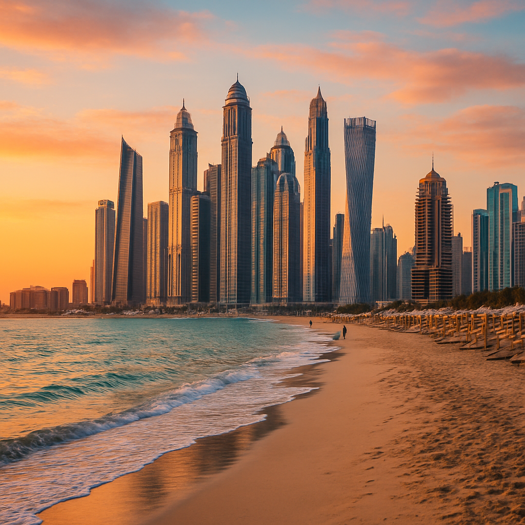 Sunset at Zero Gravity Beach Club — Dubai, United Arab Emirates