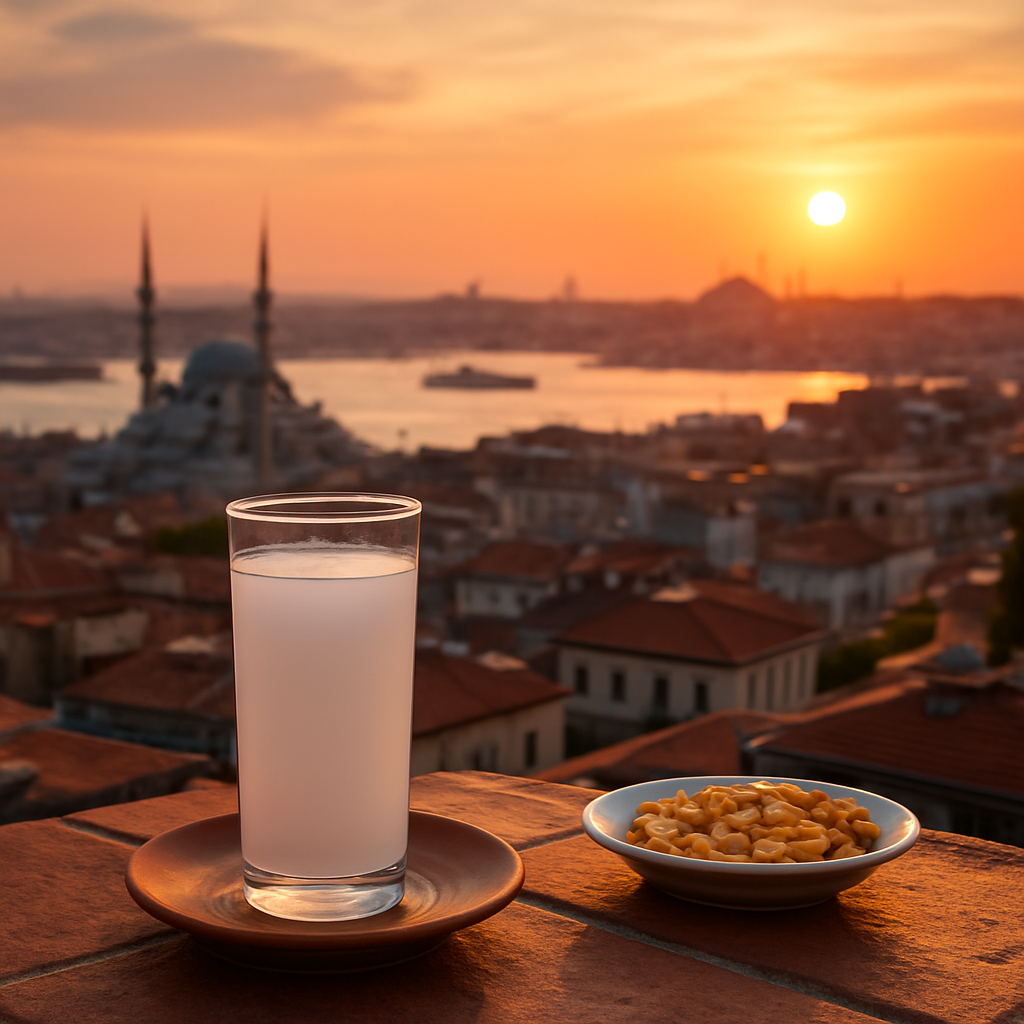 Sunset Rakı on a Cihangir Rooftop — Istanbul, Turkey