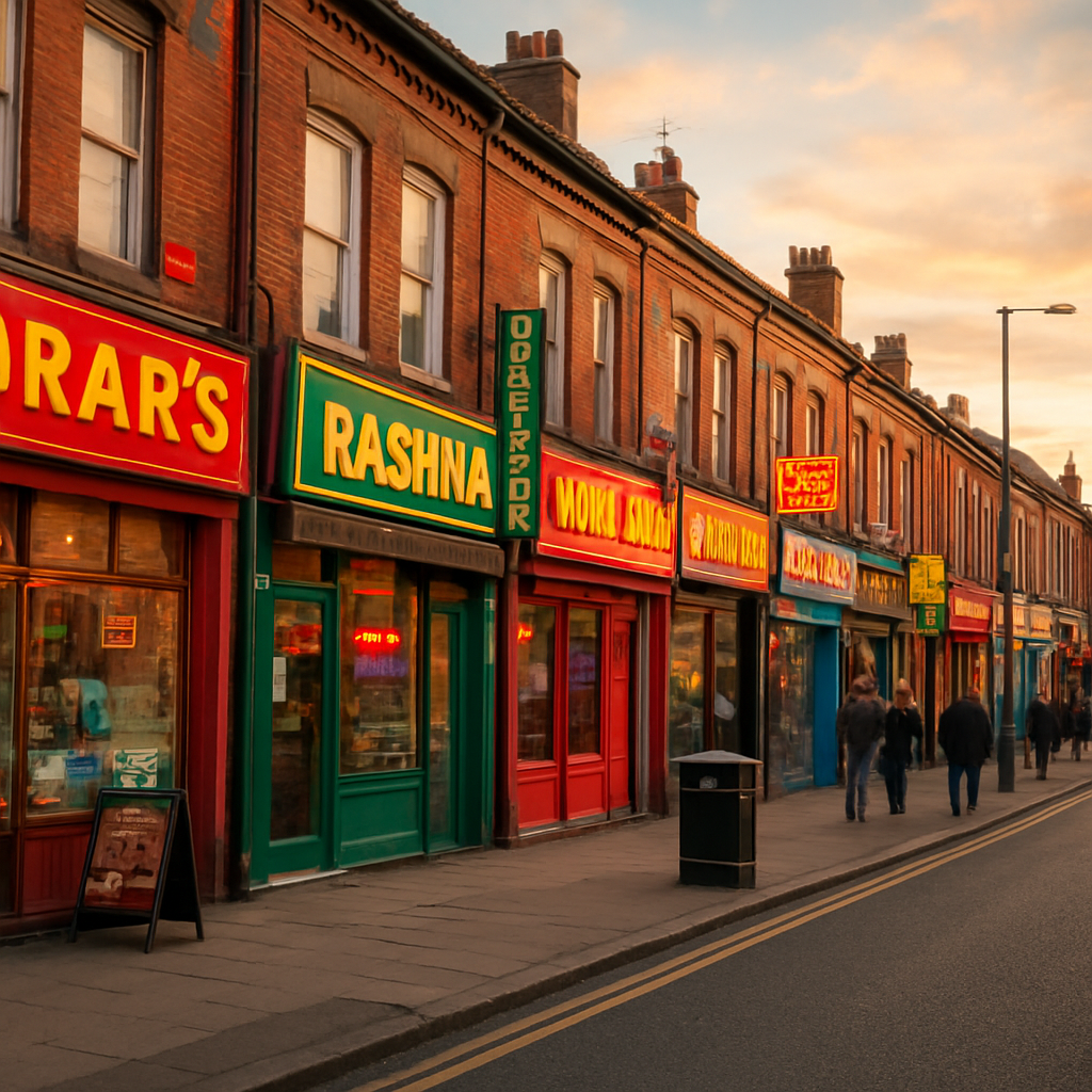 The Curry Mile in Rusholme — Manchester, United Kingdom