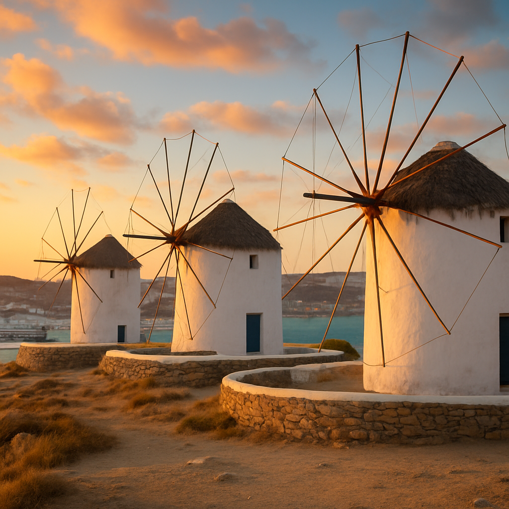 The Windmill Walk at Dusk — Mykonos, Greece