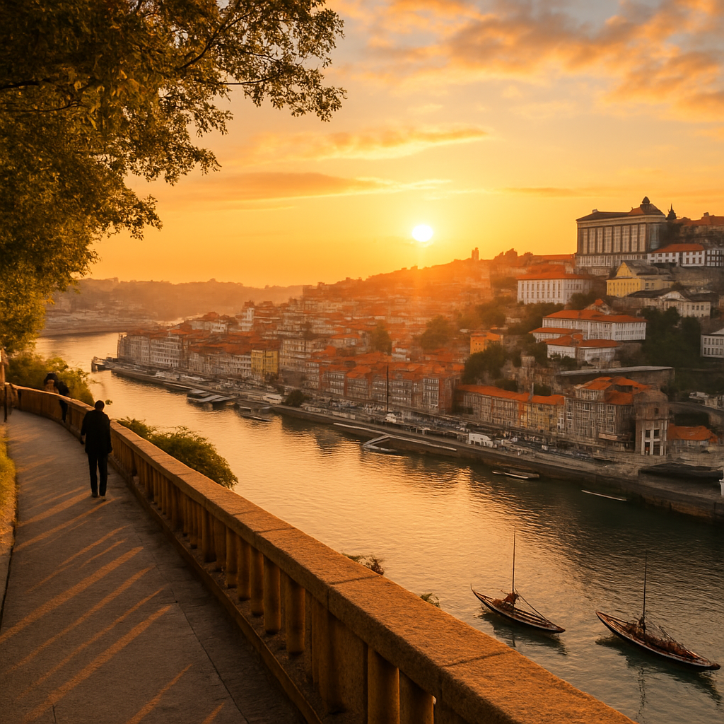 Sunset at Passeio das Virtudes — Porto, Portugal