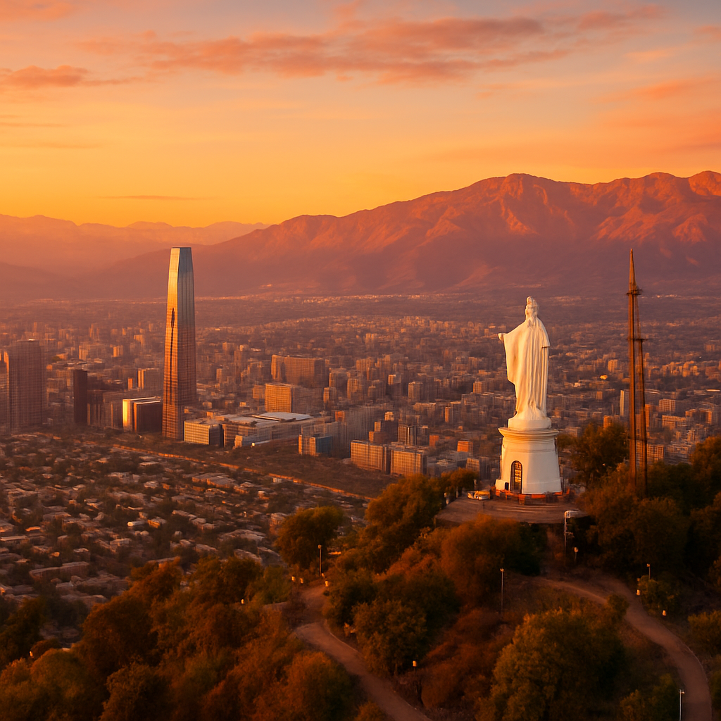 Cerro San Cristóbal at Dusk — Santiago, Chile