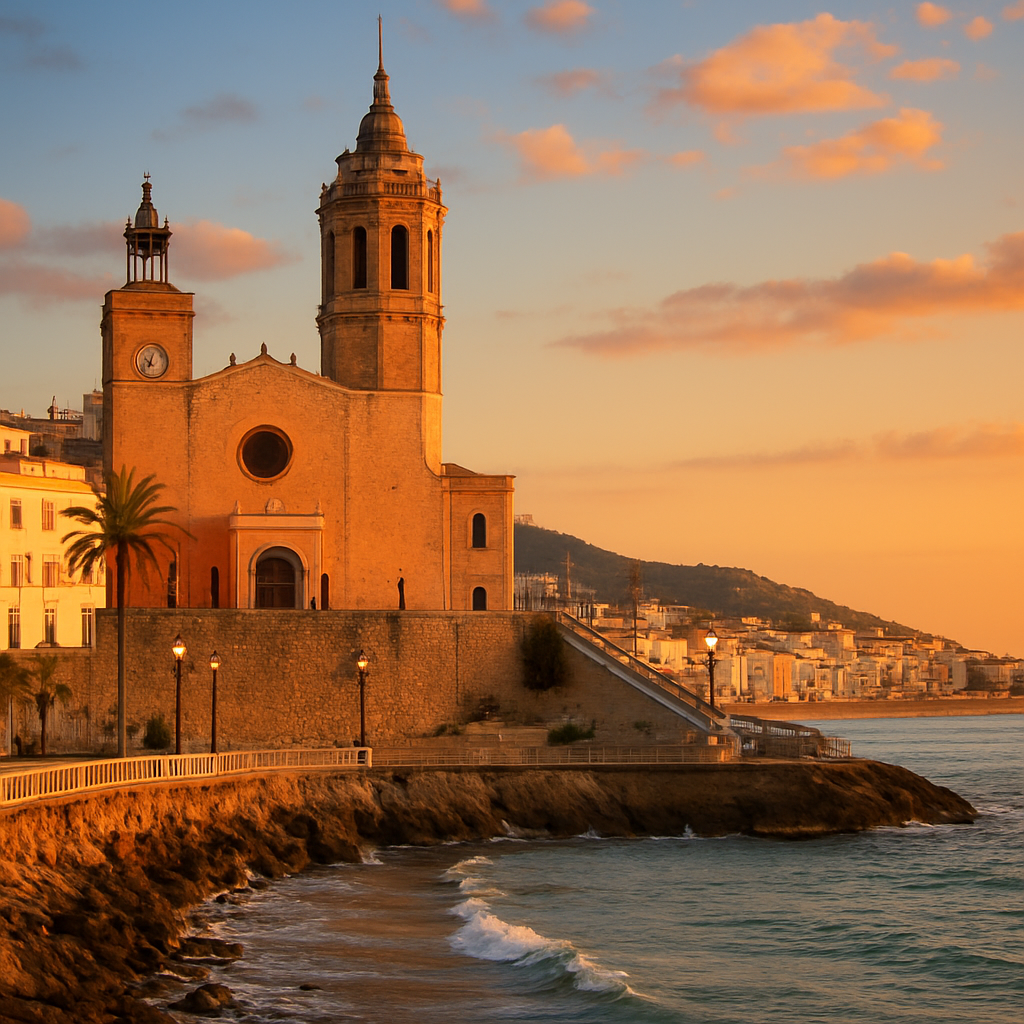 Sunset from the Sant Bartomeu Promontory — Sitges, Spain