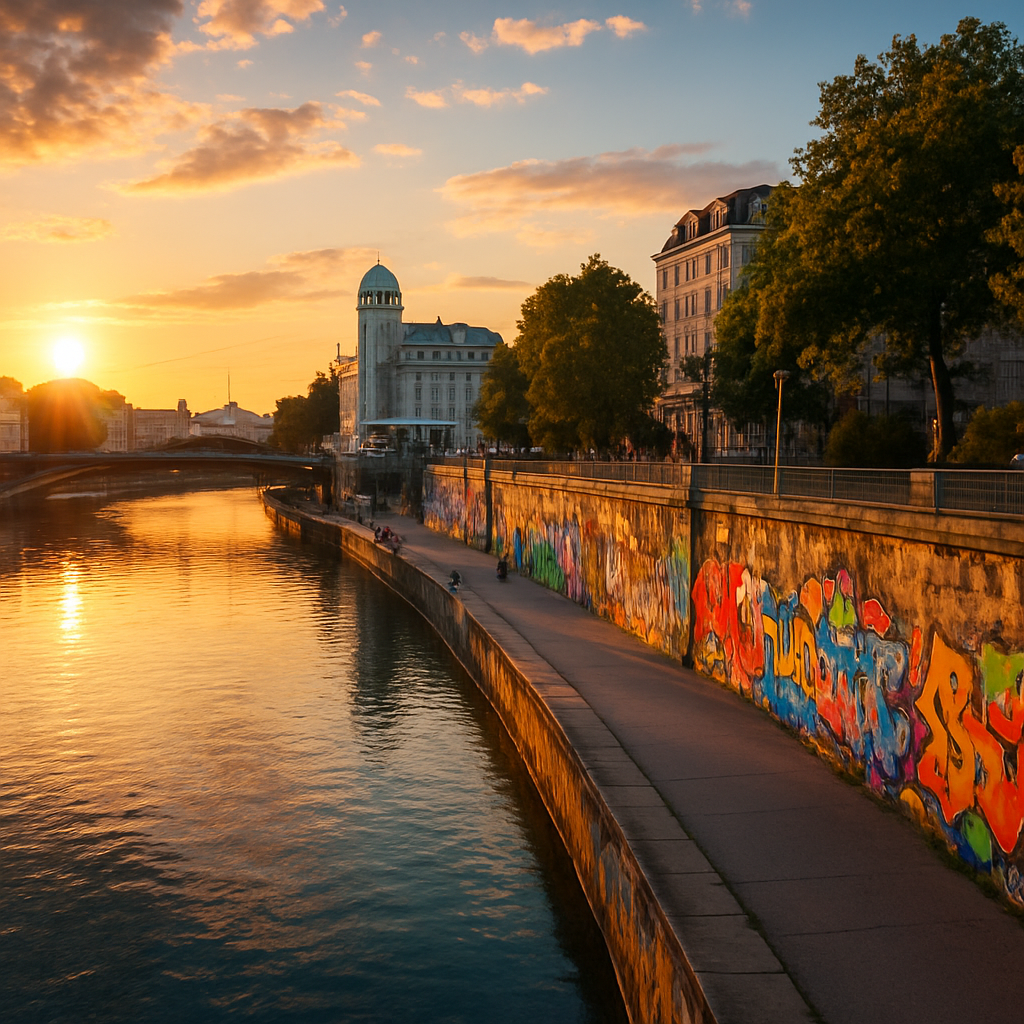 Donaukanal at Sunset — Vienna, Austria